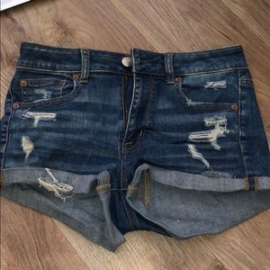 American Eagle Medium Wash Distressed Jean Shorts